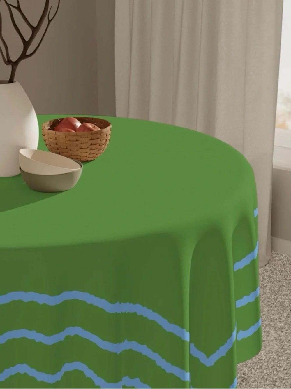 Bright green table cloth 55x55 inches